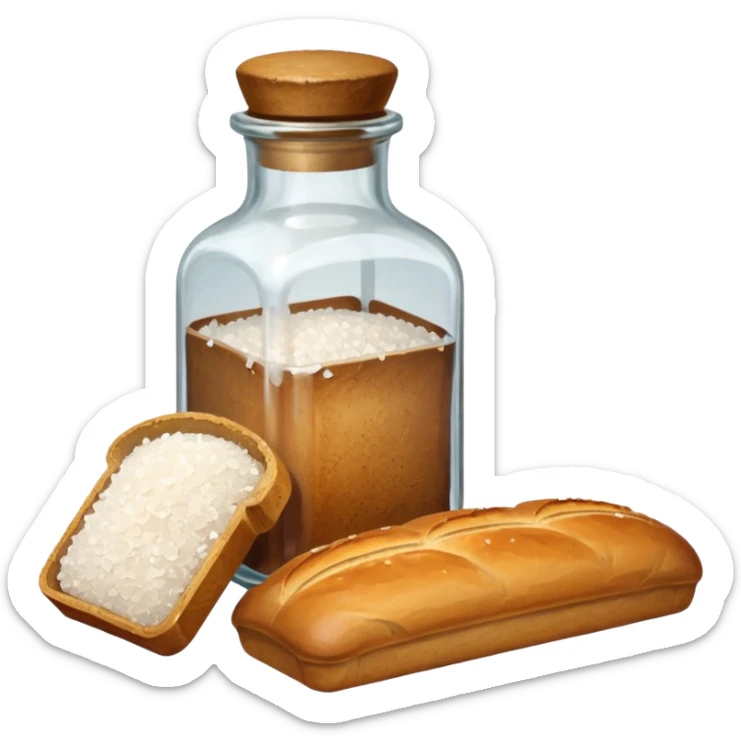  a one victorian bottle of salt and a loaf of bread sticker