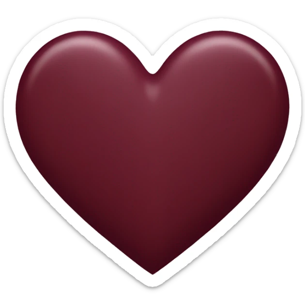 burgundy heart  sticker