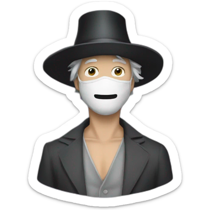 satoshi nakamoto dress like a magician with a v a for vendeta mask sticker