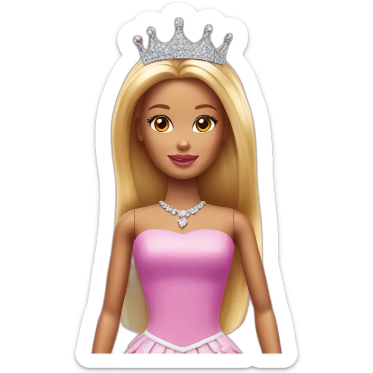 Barbie with crown  sticker