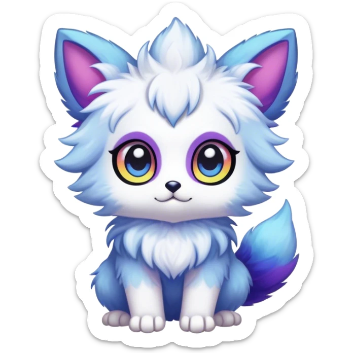 Kawaii bright fantasy ethereal anthro fursona Fakemon sticker