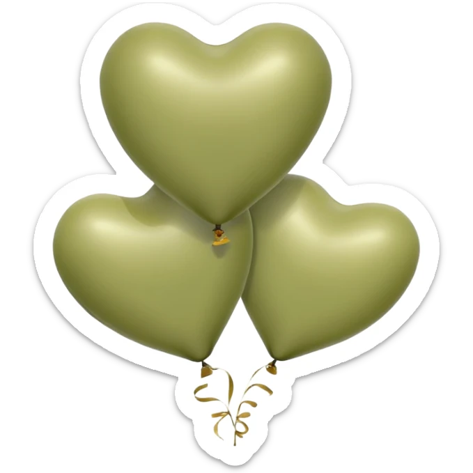 Balloons of pale olive in the shape of hearts sticker