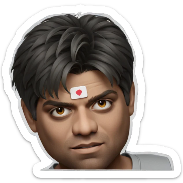 bandaid boy portrait in grey sticker