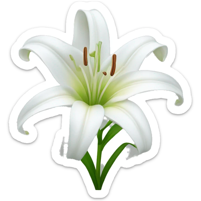 white lily  sticker