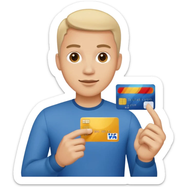 u forgot the credit card make his left hand hold the card but the rest is good sticker