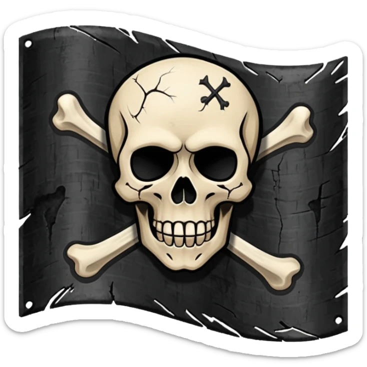 natos y waor bandera negra con calavera petra de canción cicatrices  sticker