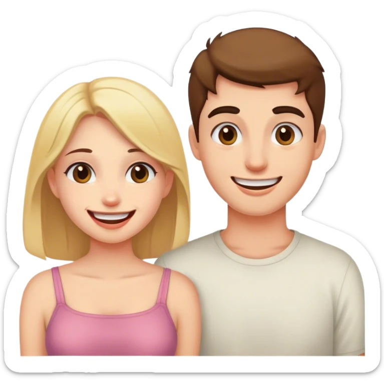 girl happy loves her boyfriend but hungry sticker