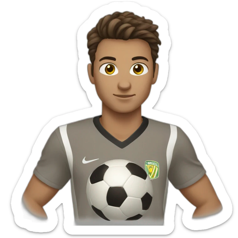 Soccer player brown hair brown eyes sticker