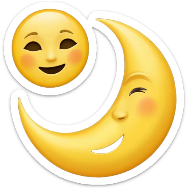 Genarate me a emoji of Drak mode moon and bright mode sun Like we got In our mobile phones sticker