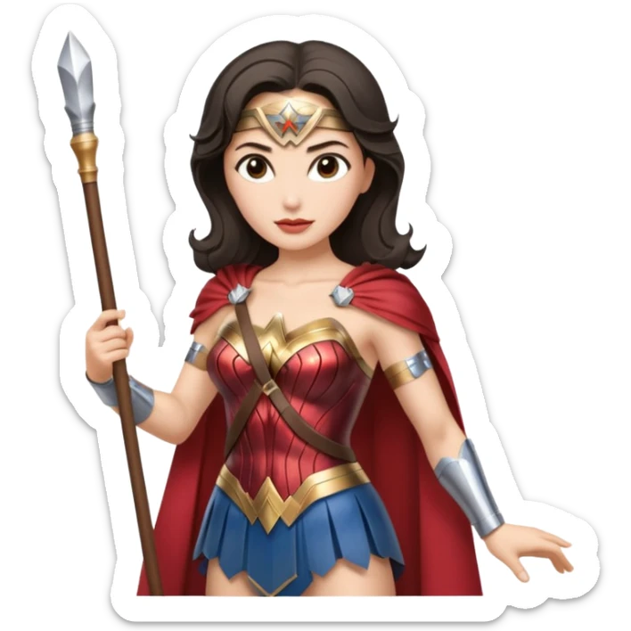 Wonder Woman holding white orchestra conductor’s baton sticker