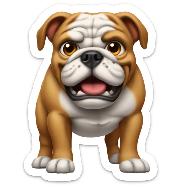 Nervous bulldog sticker