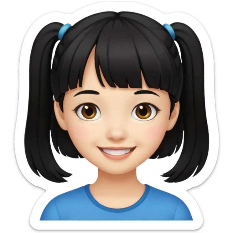 It's a trend setter that gives information about all kinds of skin and beauty, but it's a bit mild with black hair, bangs, and pigtails. It's kind of cute and smiling sticker