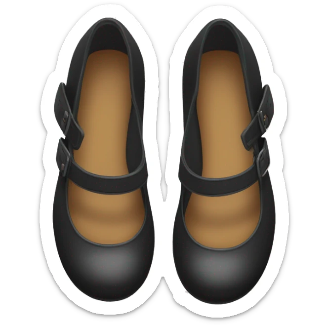  Pair of Black Mary Jane’s flat schoolgirl shoes sticker