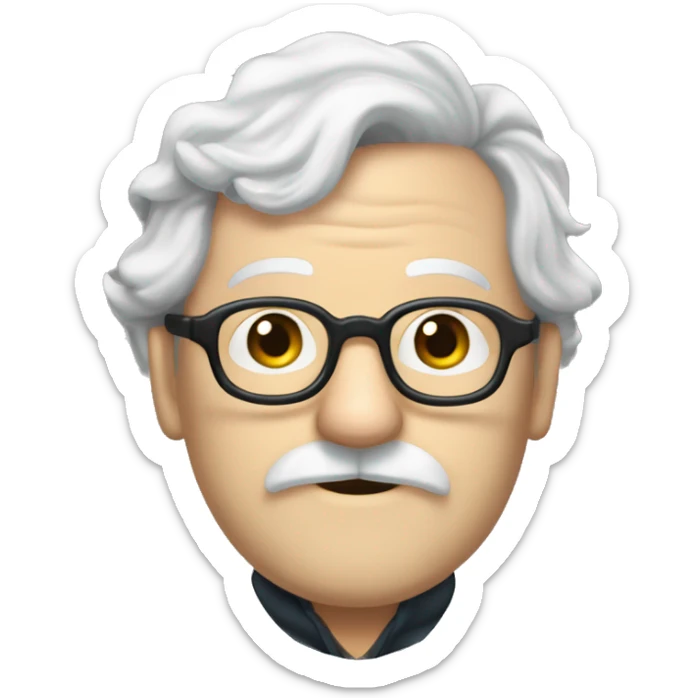 professor filius flitwick from ravenclaw, white skin, mustache, glasses, black hair sticker