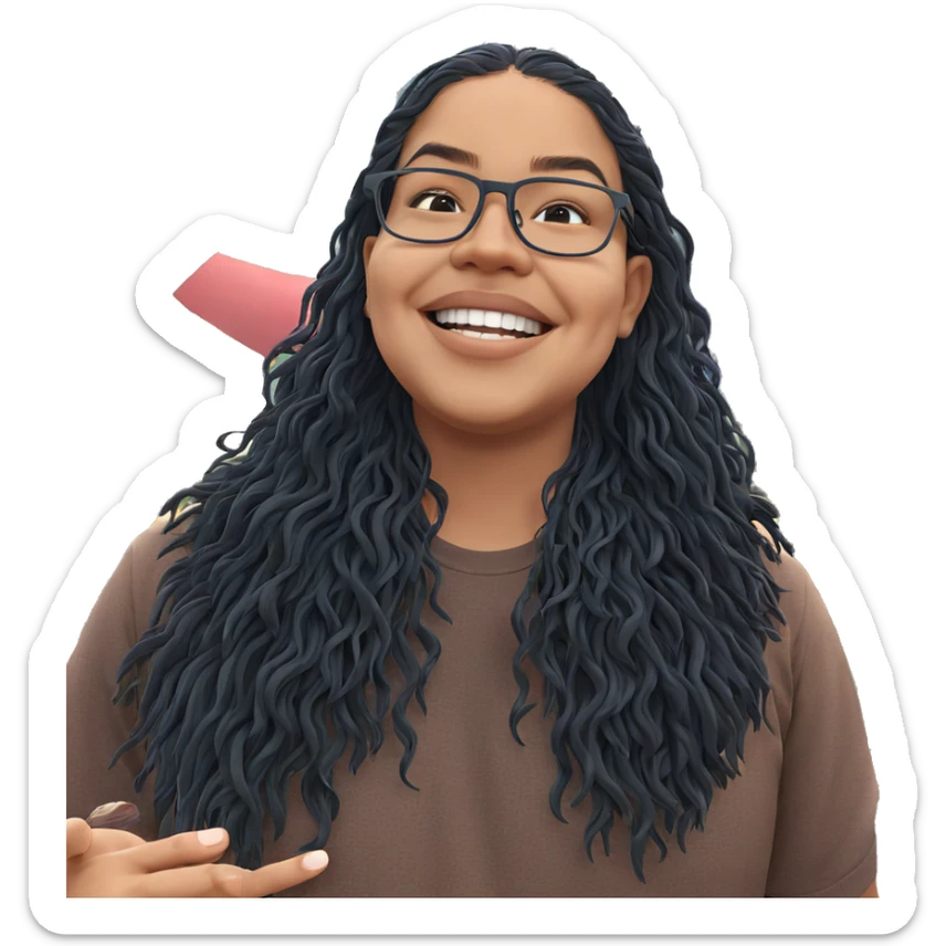 smiling boy in outdoor scene sticker