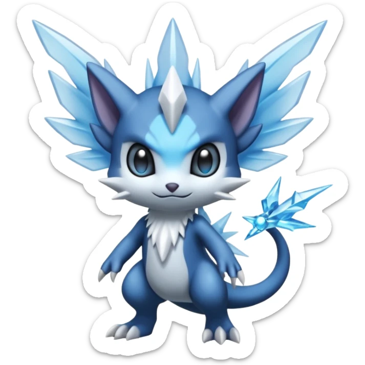 Elemental dark dusky mechanical frosty fairy-like fantasy epic rare Glalie-Sneasel-Togetic-Pokémon-Fakémon-hybrid-creature sticker