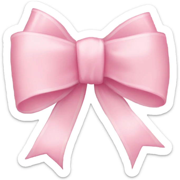 light pink ribbon bow sticker