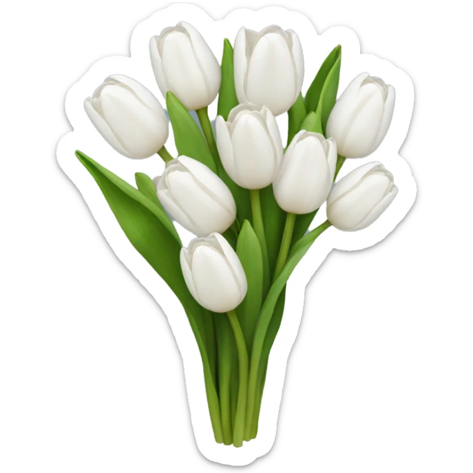 white tulip bouquet  sticker