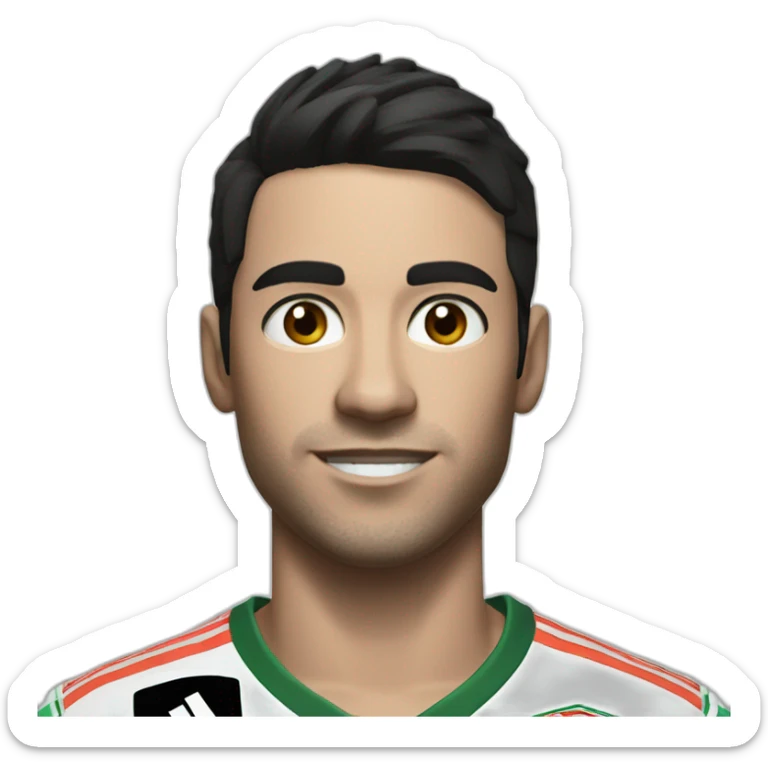 FIFA player with black hair and white skin, brown eyes with a gamepad in his hands sticker