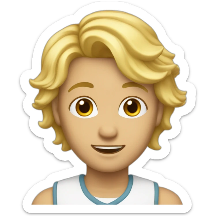 Jeune adulte de couleur blanche avec cheveux blonds en cosutume sticker