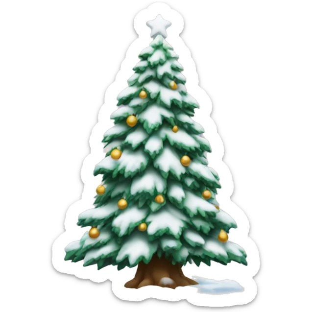 snowy christmas tree sticker