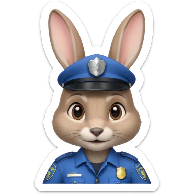 Judy Hopps (gray rabbit with police suit, without a cap) from the Zootopia Disney movie sticker