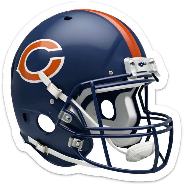 The Washington commanders football helmet and the Chicago Bears football helmet facing each other sticker