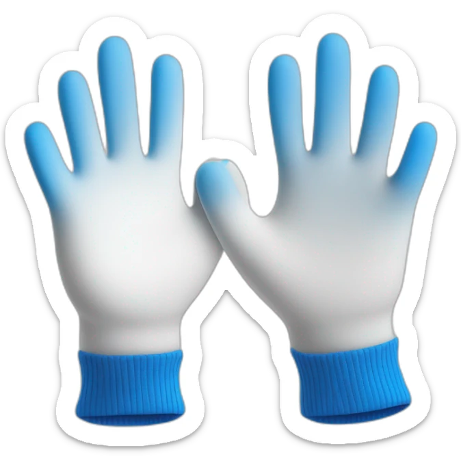 Deux gants blancs souriants, il y a dessiné en bleu un signe mystérieux maçonnique bleu de deux équerres inversées.  sticker