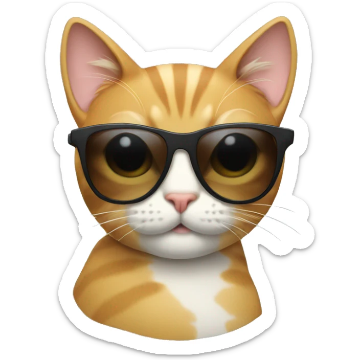 Cat with sunglasses sticker