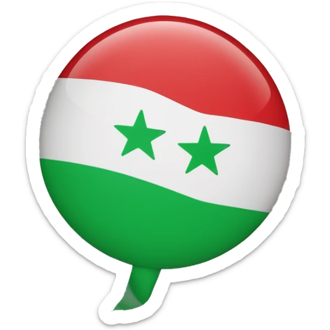 Syrien Flagge mit grüne Farbe oben weiße Farbe in der Mitte mit drei rote Sterne und schwarze Farbe unten  sticker
