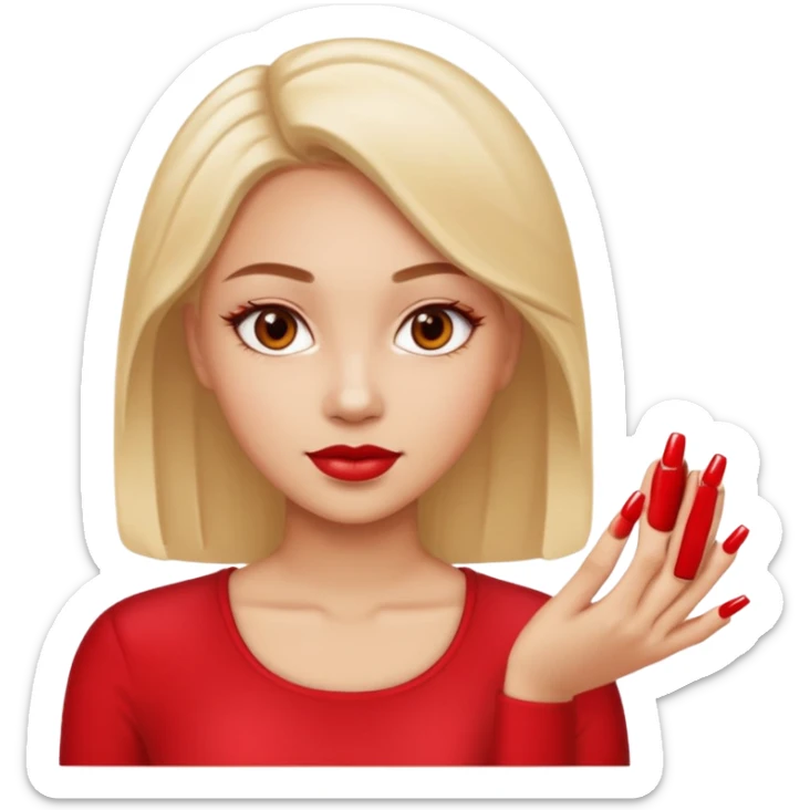 A normal human emoji with nails💅 this emoji but without the nail polish, a female with polished nails 💅  sticker