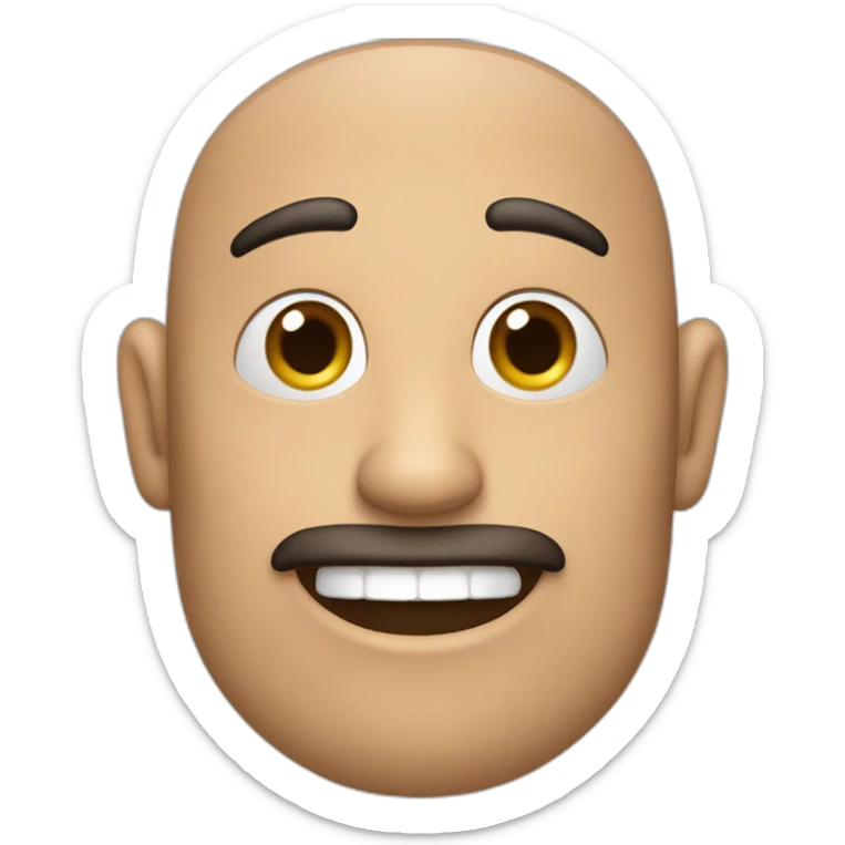 Hombre casi sin cabello de sonrisa linda con arete en la oreja izquierda sticker