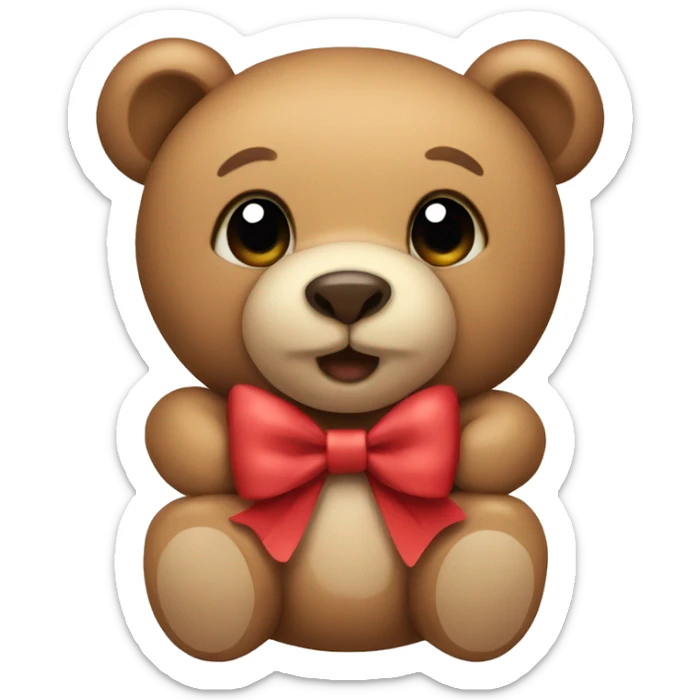 Teddy bear with bow sticker