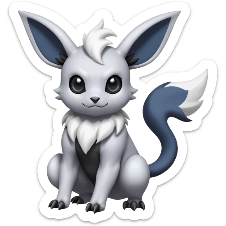 Mewostic-Absol-Minccino-Pokémon-Fakémon-hybrid-creature (full body) sticker