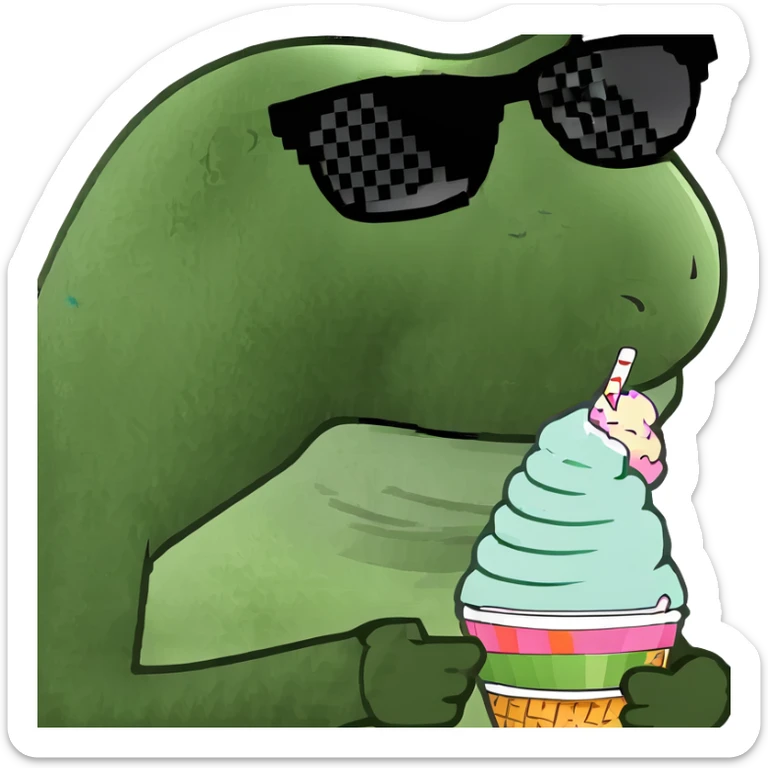 Pandazzz innszjxjdkxsksmdzzmsmmsmdskmdm eating ice cream sticker