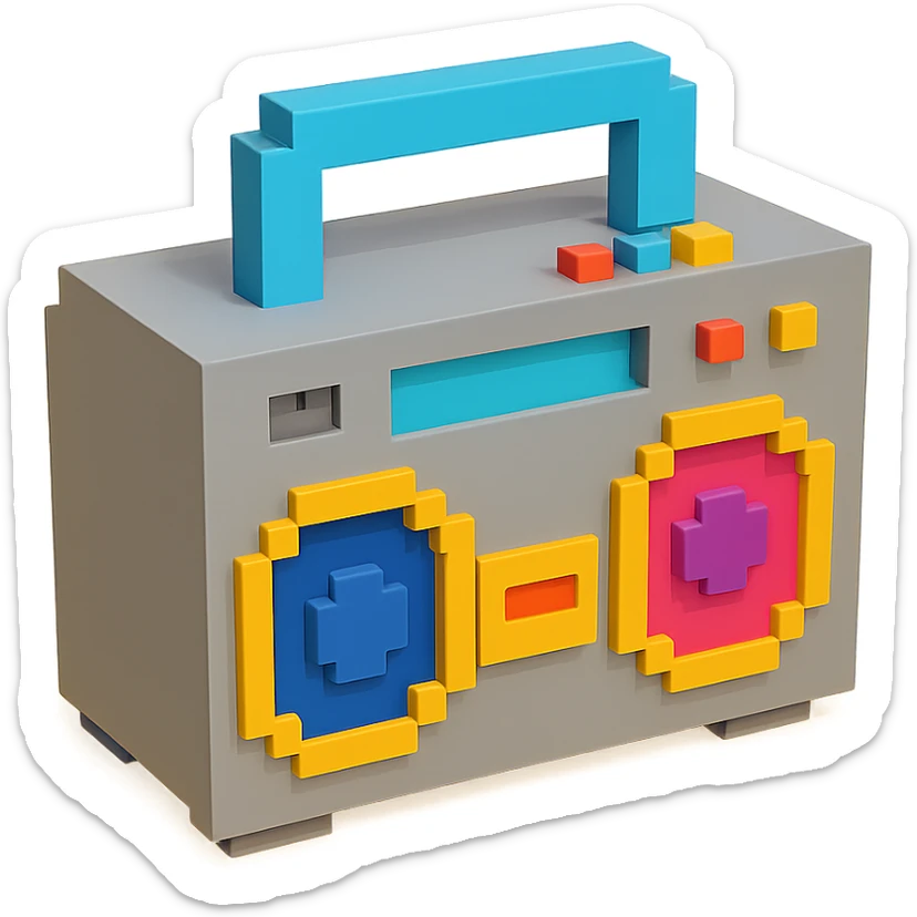 gray boombox sticker