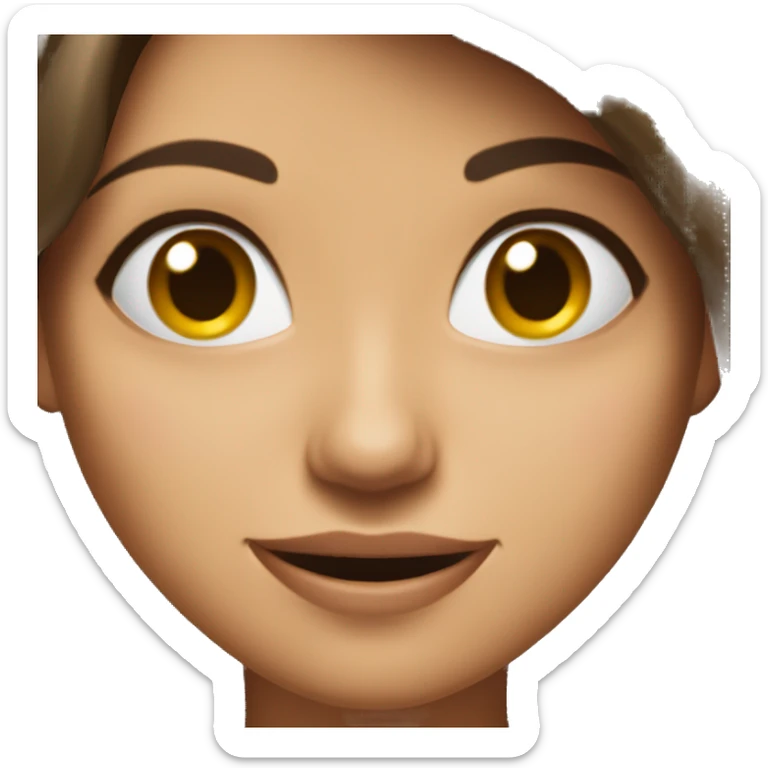 Flirtatious but playful (not too sexy) winky face on a brunette female  sticker