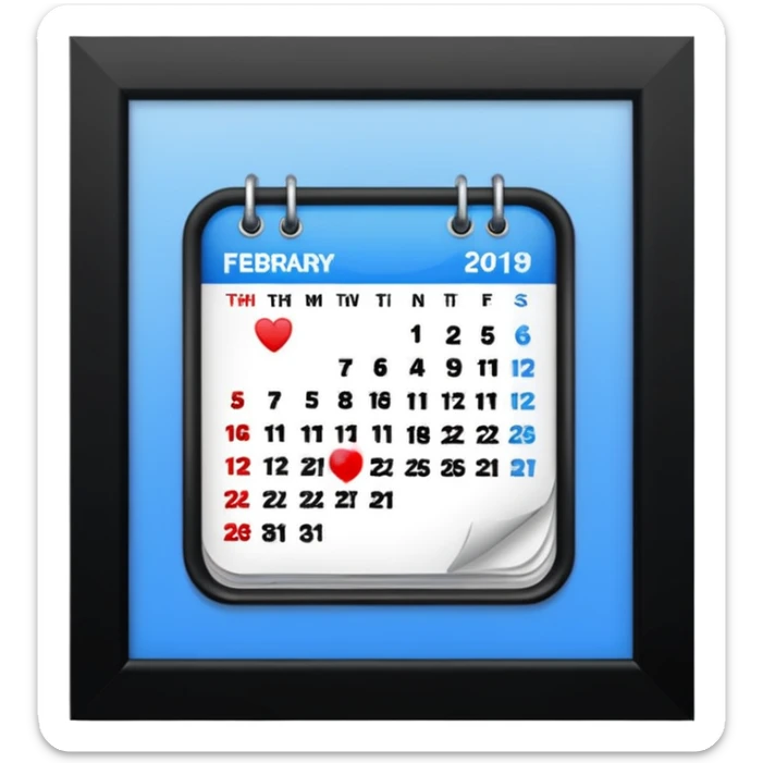 dibuja el 11 de febrero y de fondo un calendario sticker