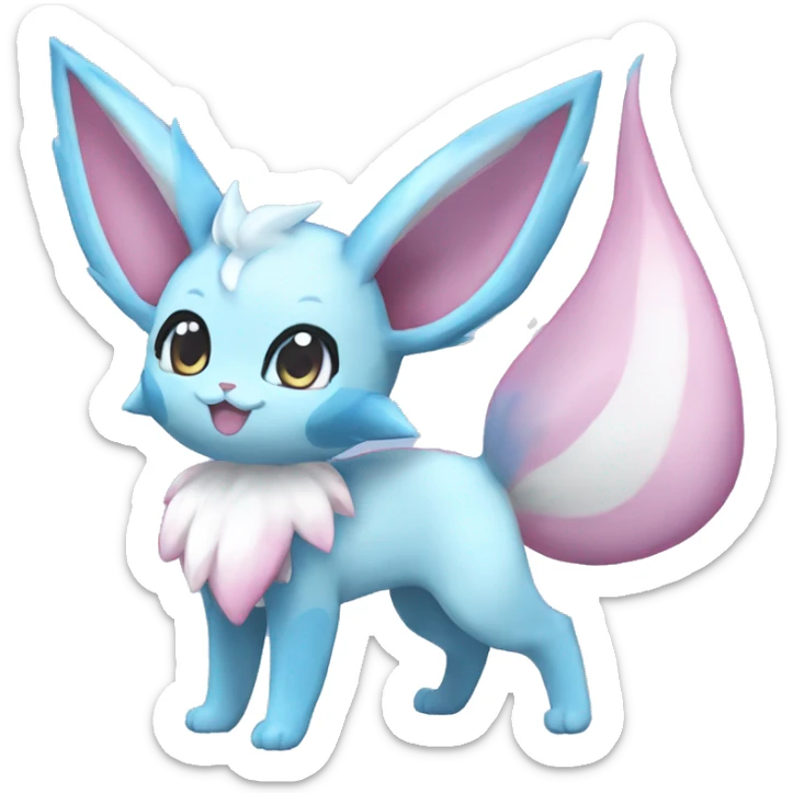 Kawaii Sylveon-Glaceon-Vaporeon-Espeon-Pokémon full body sticker