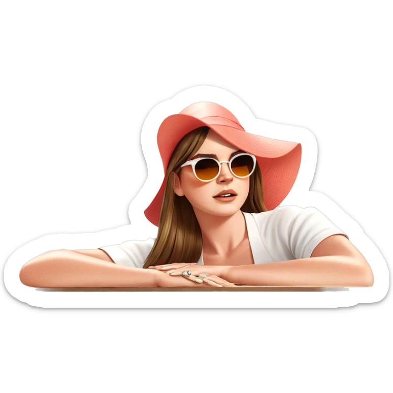stylish girl in sunny vibes sticker
