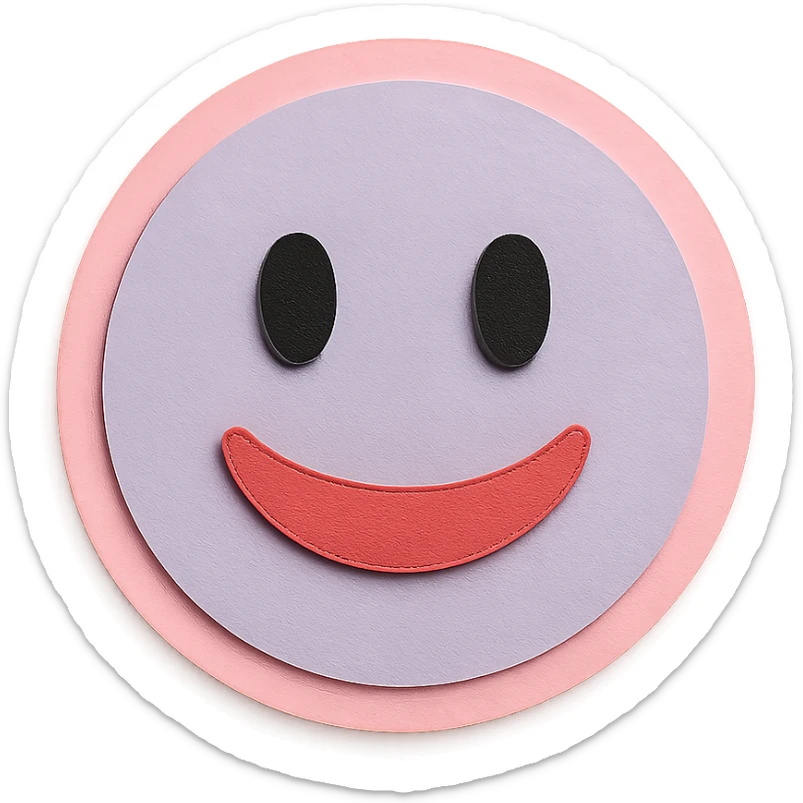 soft pastel soft circle frame with subtle shadow with a pink border sticker