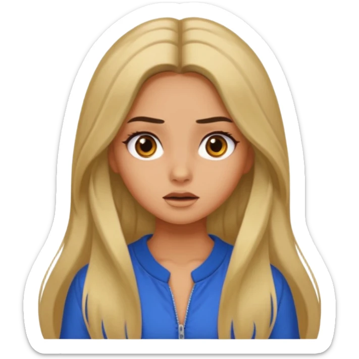 pretty long hair girl middle parted, amazed, good clothes, tanned, baddie, RELLY PREETY sticker