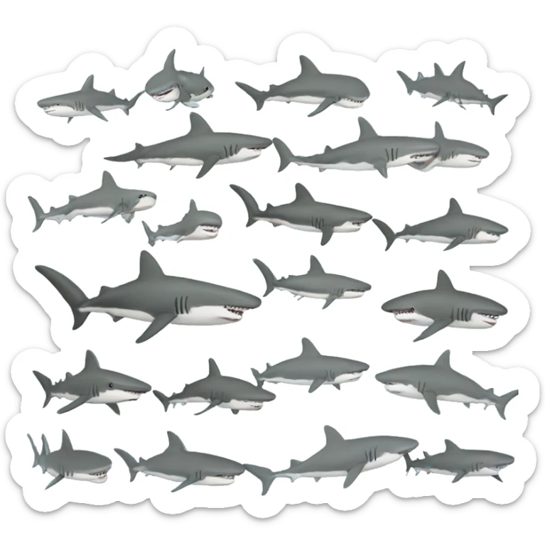 lots of sharks swimming together  sticker