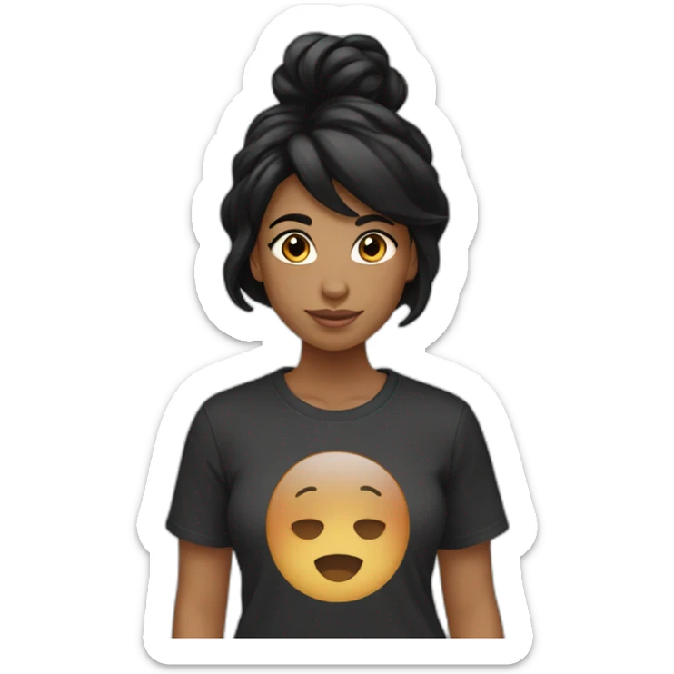 girl with black hair and brown skin t-shirt lgbt sticker