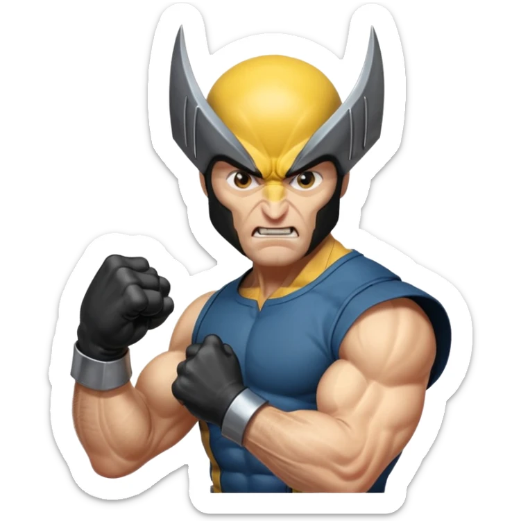 regular human fist with metal claws coming out (wolverine fist) sticker