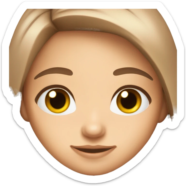 🤷🏻‍♀️ this emoji girl but with blue eyes and brown long straight hair sticker