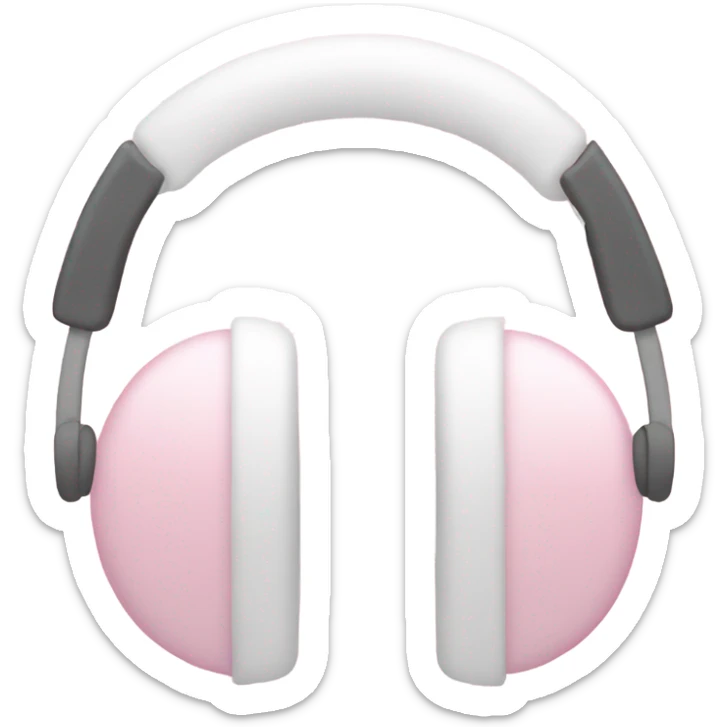 a pair light pink and white winter earmuffs sticker