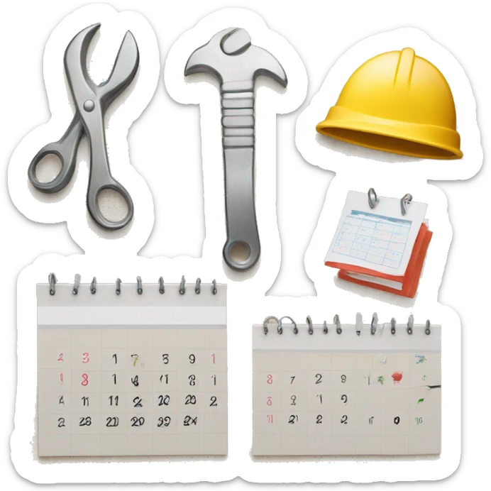 A calendar and tools emoji symbolize the sense of duty, organization, and the tasks that come with being dependable and accountable with face sticker
