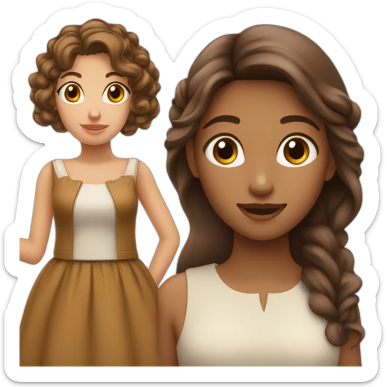 Une fille voilée et une fille cheveux marron sticker