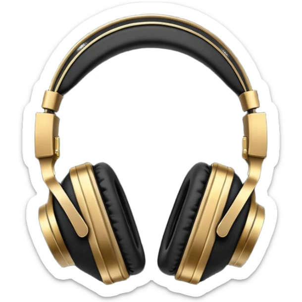 Icon of headphones with square ear pads in the Marshall style. sticker